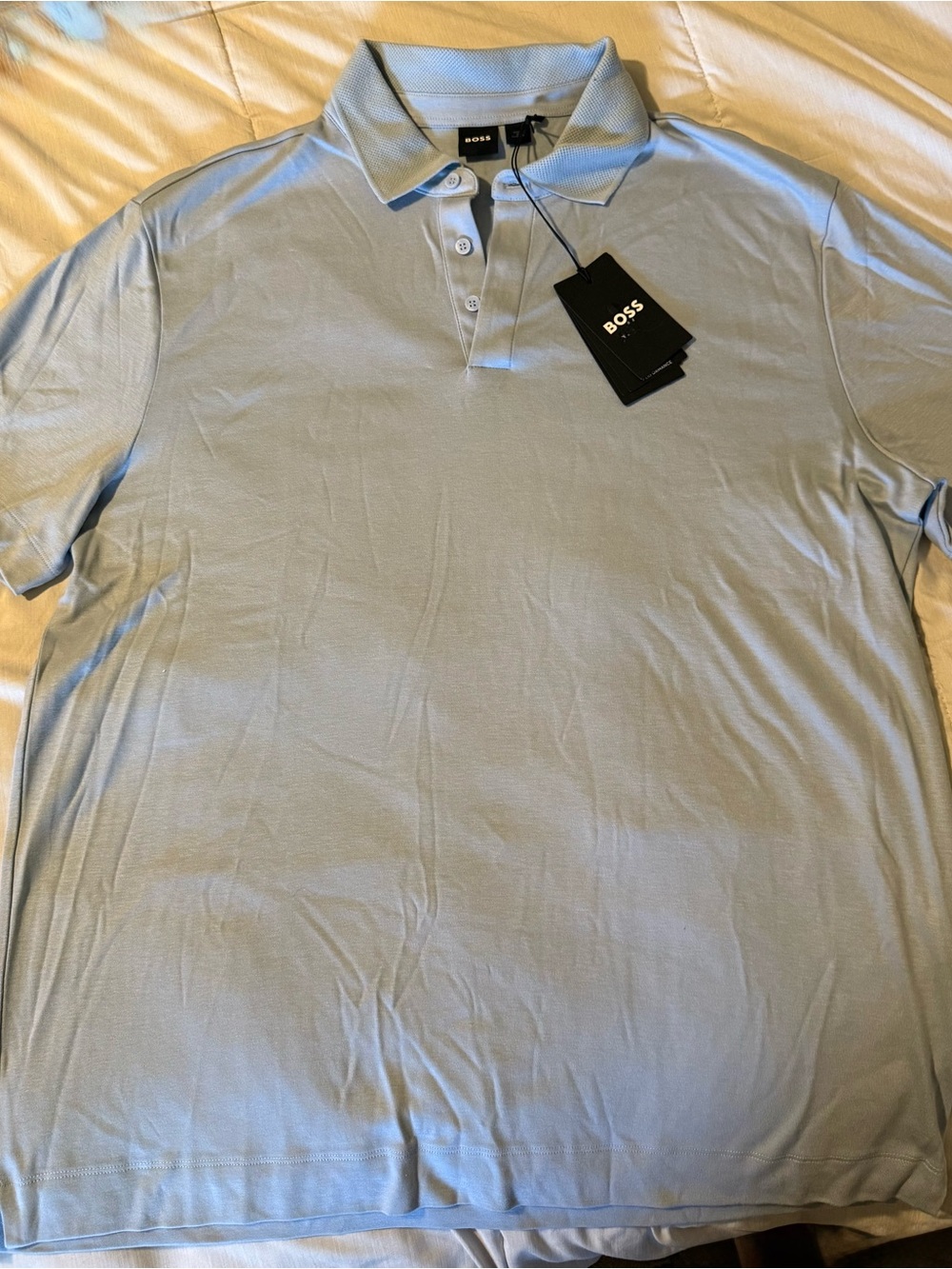 BOSS Hugo Boss P-Press 52 Polo XXL Pastel Blue NWT Regular Fit 50536667